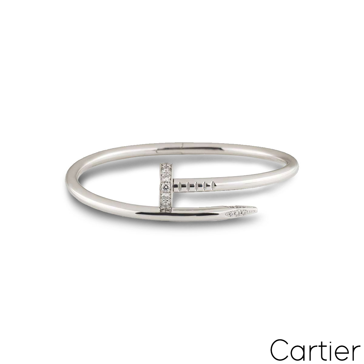 Cartier White Gold Diamond Juste Un Clou Bracelet Size 17 B6048717 ...